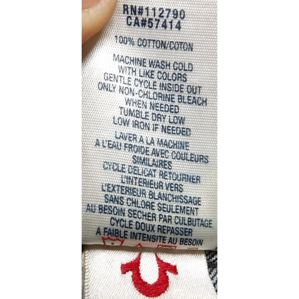 VTG Y2K True Religion World Tour Men 42 Section Straight USA Flap Pocket Jeans